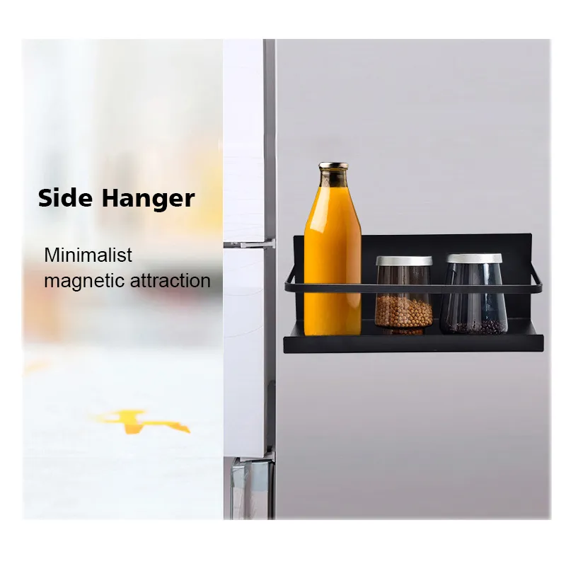 Magnetic Shelf Spice Refrigerator Side Shelf Spice Storage Household Refrigerator Magnetic Shelf Space Saving