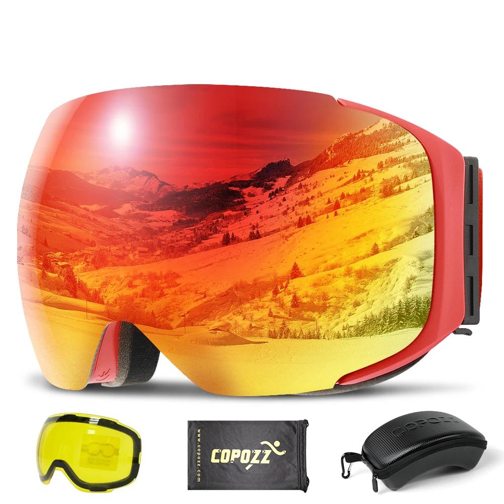 Magnetic Ski Goggles with Quick-Change Lens and Case Set 100% UV400 Protection Anti-fog Snowboard Goggles for Men and Magnetic Ski Goggles with Quick-Change Lens and Case Set 100% UV400 Protection Anti-fog Snowboard Goggles for Men and