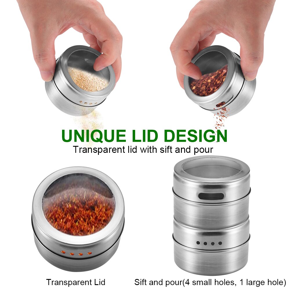 Magnetic Spice Containers with Labels (6pcs) Magnetic Spice Containers with Labels (6pcs)
