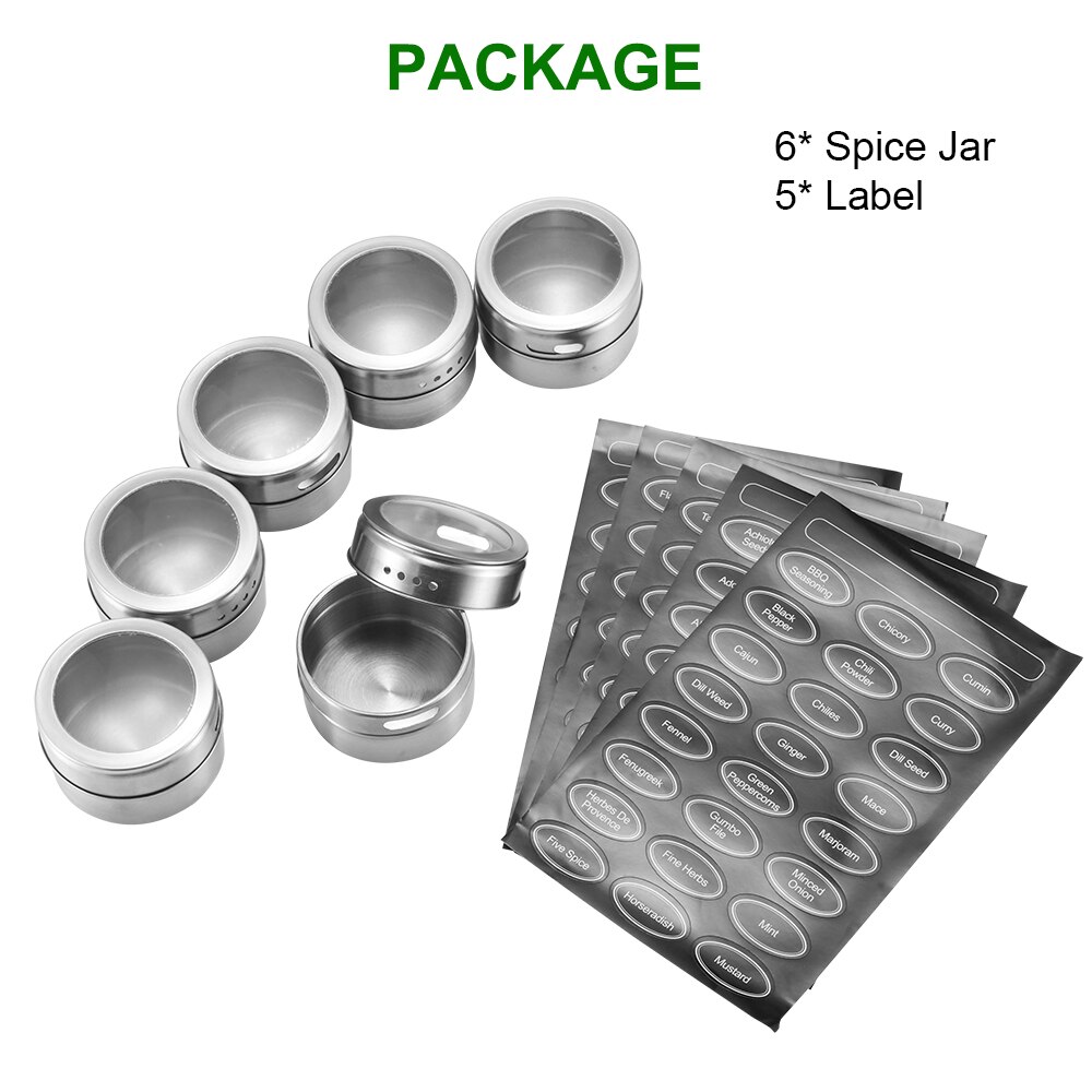 Magnetic Spice Containers with Labels (6pcs) Magnetic Spice Containers with Labels (6pcs)