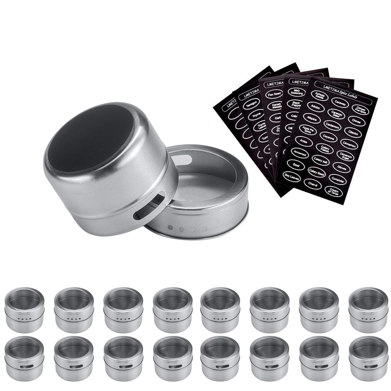 Magnetic Spice Jars Seasoning Steel Cans Magnetic Spice Jars Seasoning Steel Cans