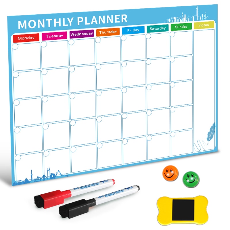 Magnetic Whiteboard Monthly Planner
