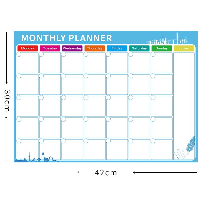Magnetic Whiteboard Monthly Planner