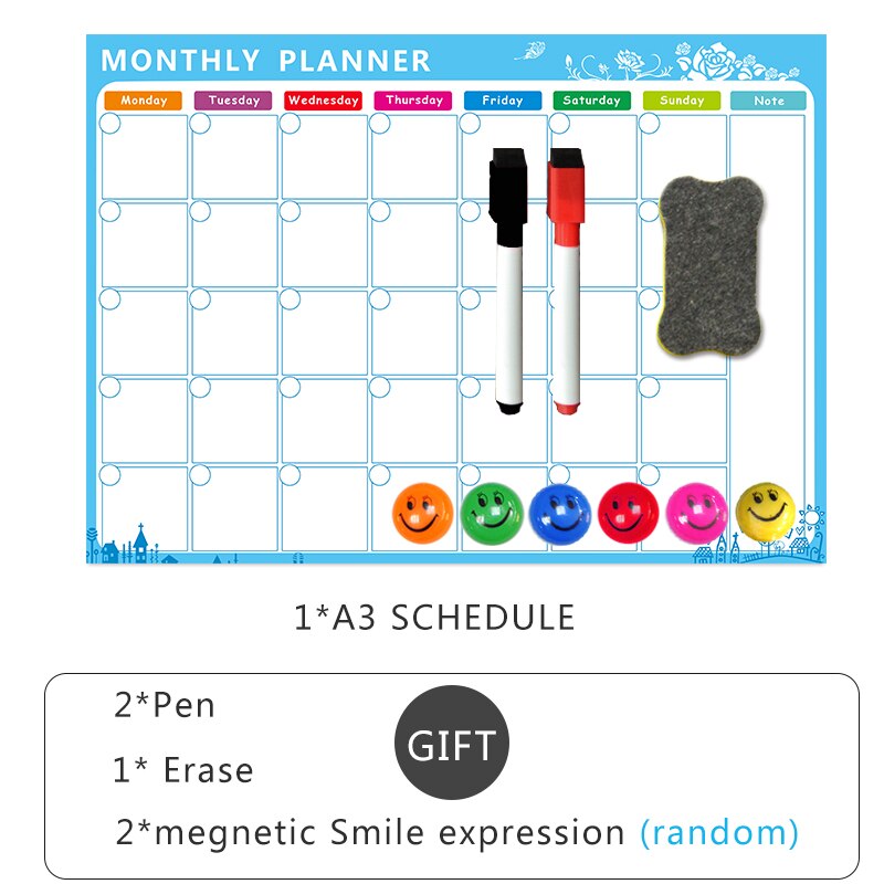 Magnetic Whiteboard Monthly Planner