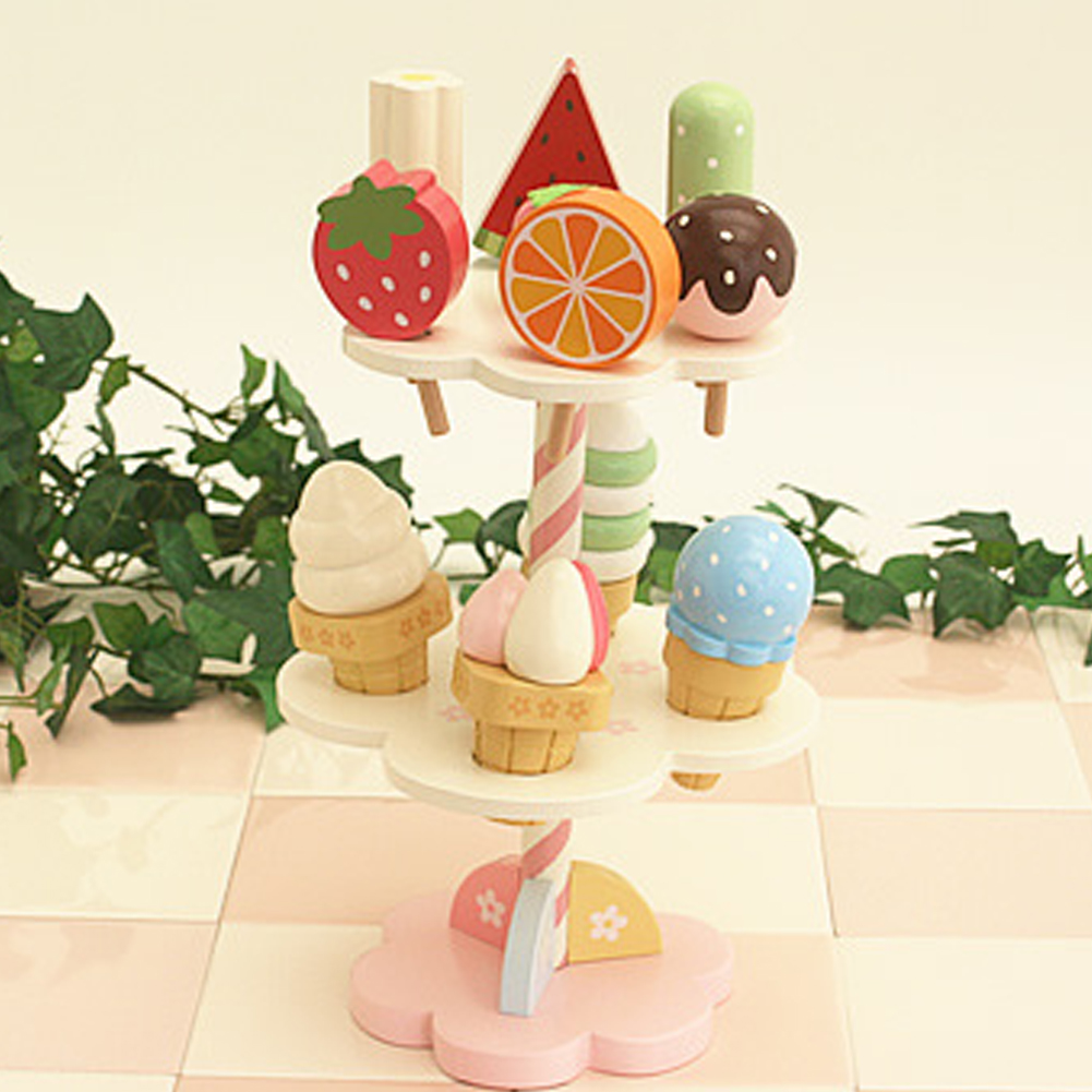 Magnetic Wooden Ice Cream Toy with Stand Magnetic Wooden Ice Cream Toy with Stand