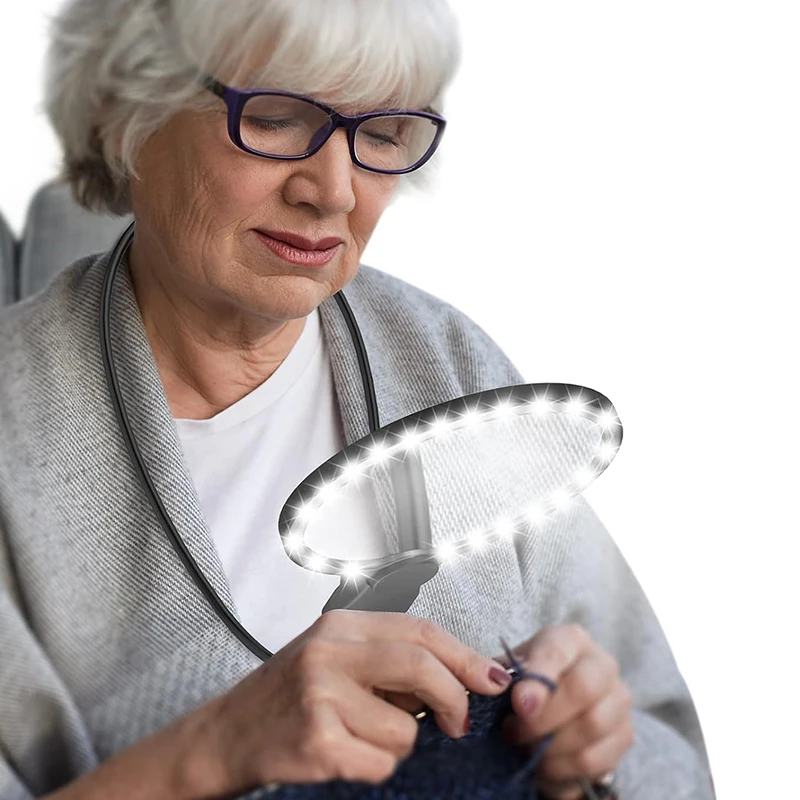 Magnifying Glass with Light for Reading: 5X Hands Free Magnifier for Neck Wear Seniors Sewing Low Vision Elderly Magnifying Glass with Light for Reading: 5X Hands Free Magnifier for Neck Wear Seniors Sewing Low Vision Elderly