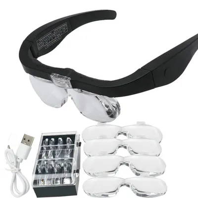 Magnifying Glasses Magnifier 1.5X 2.5X 3.5X 5.0X USB Rechargeable With LED Light For Reading Jewelers Watchmaker Repair
