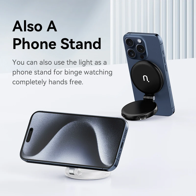 MagSafe Light Portable Selfie Light for iPhone Fill Light Phone Stand for Selfie Video Vlog