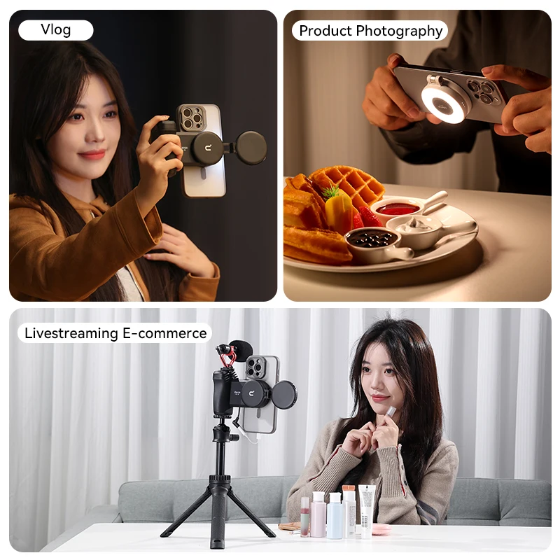 MagSafe Light Portable Selfie Light for iPhone Fill Light Phone Stand for Selfie Video Vlog