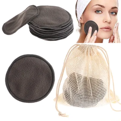 Makeup Bamboo Facial Pads with Bag (12pcs)