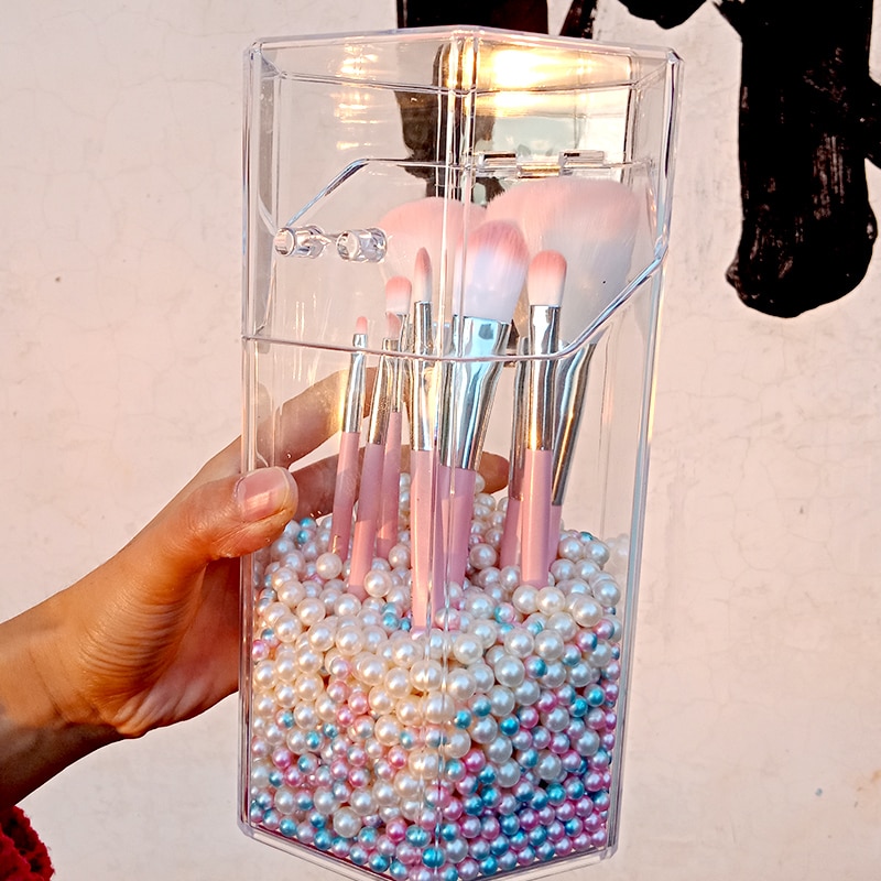 Makeup Brush Organizer with Pearl Beads Makeup Brush Organizer with Pearl Beads