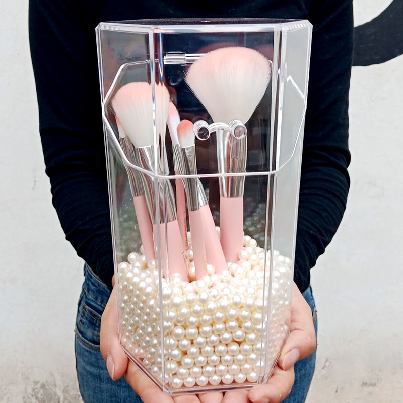 Makeup Brush Organizer with Pearl Beads Makeup Brush Organizer with Pearl Beads