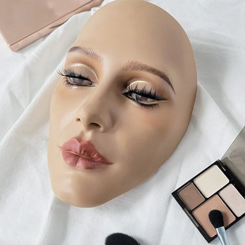 Makeup Full Face Practice Model 5D Silicone Bionic Skin Mannequin Eye eyebrow Eyelash Eyeshadow for beginner Makeup Makeup Full Face Practice Model 5D Silicone Bionic Skin Mannequin Eye eyebrow Eyelash Eyeshadow for beginner Makeup