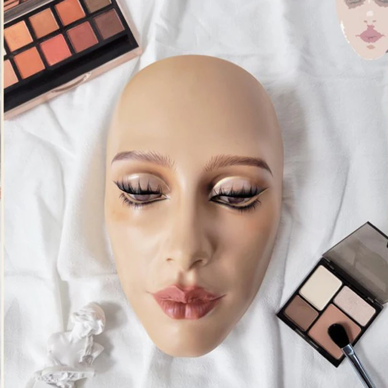 Makeup Full Face Practice Model 5D Silicone Bionic Skin Mannequin Eye eyebrow Eyelash Eyeshadow for beginner Makeup Makeup Full Face Practice Model 5D Silicone Bionic Skin Mannequin Eye eyebrow Eyelash Eyeshadow for beginner Makeup