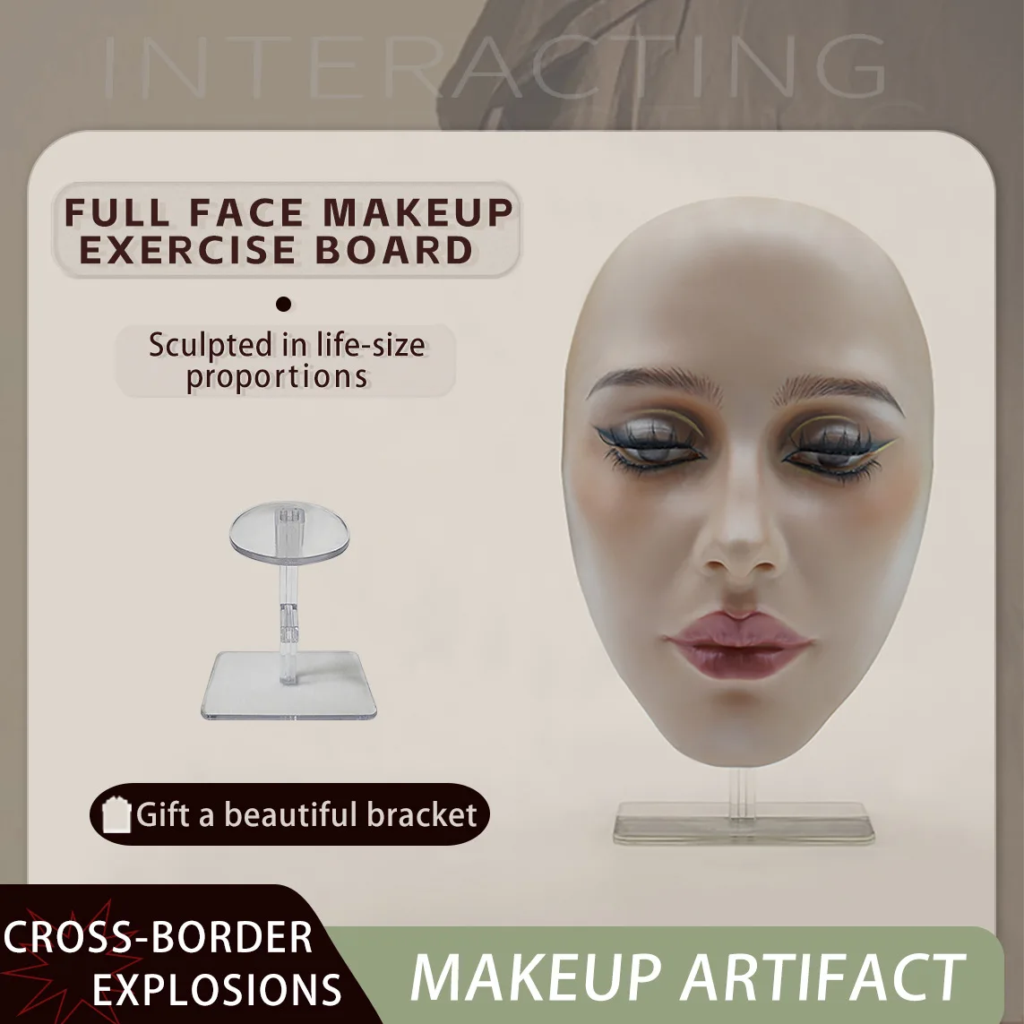 Makeup Full Face Practice Model 5D Silicone Bionic Skin Mannequin Eye eyebrow Eyelash Eyeshadow for beginner Makeup Makeup Full Face Practice Model 5D Silicone Bionic Skin Mannequin Eye eyebrow Eyelash Eyeshadow for beginner Makeup