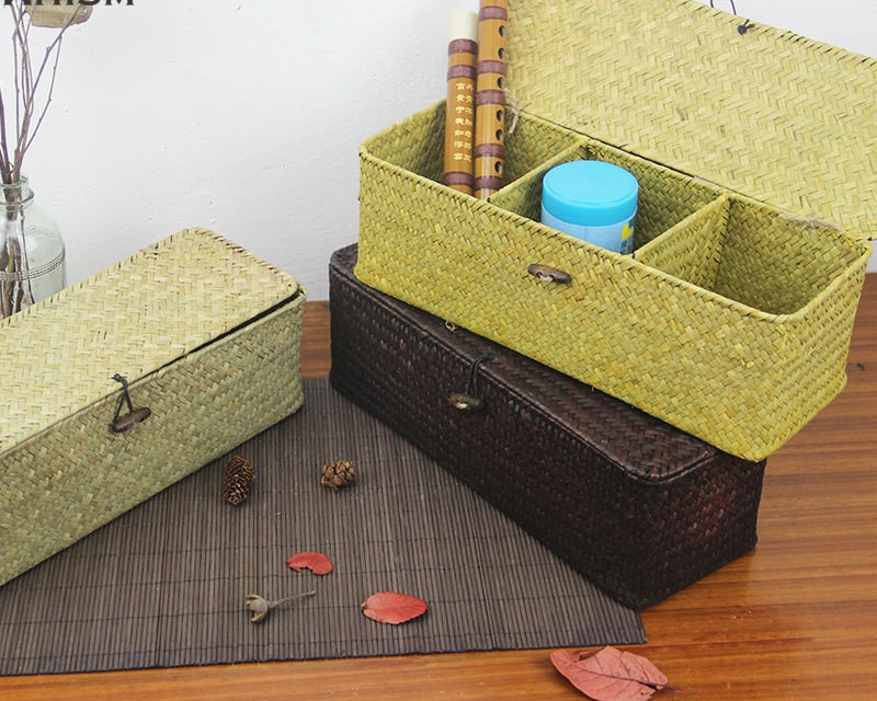 Makeup Storage Box Woven Sea Grass Makeup Storage Box Woven Sea Grass