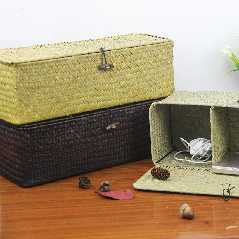Makeup Storage Box Woven Sea Grass Makeup Storage Box Woven Sea Grass