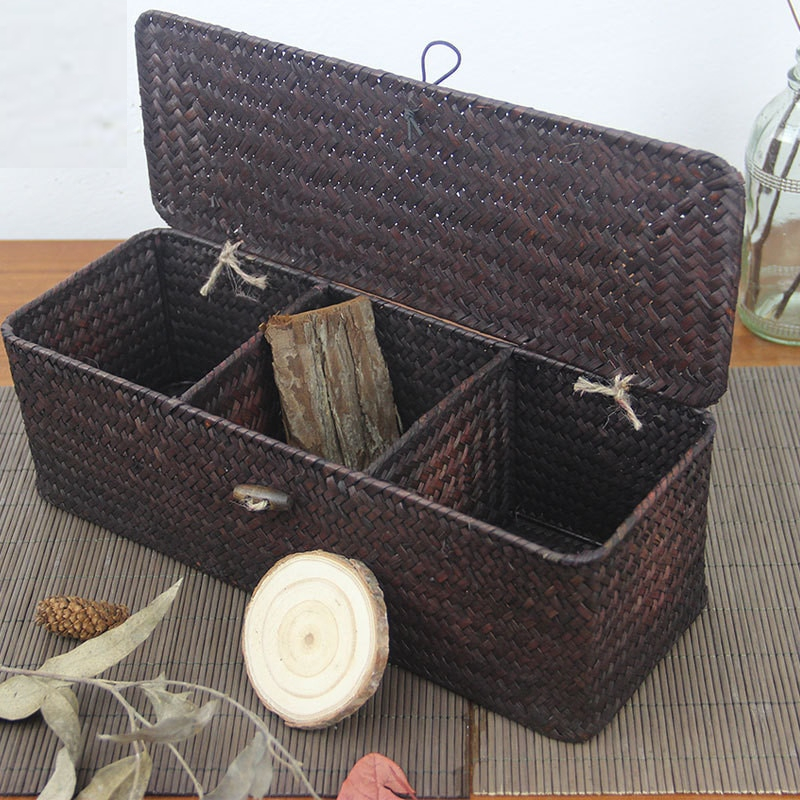 Makeup Storage Box Woven Sea Grass Makeup Storage Box Woven Sea Grass