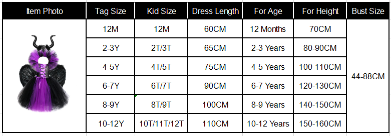 Maleficent Kids Costume Cosplay Set Maleficent Kids Costume Cosplay Set