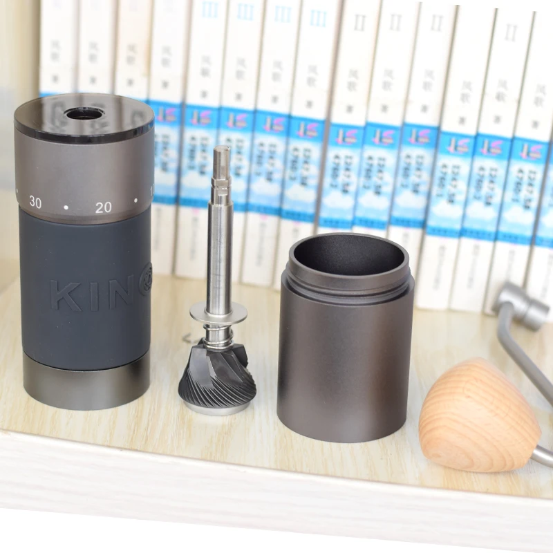 Manual Coffee Grinder Portable Mill 420 Stainless Steel 48mm Stainless Steel Titanium Plating Burr