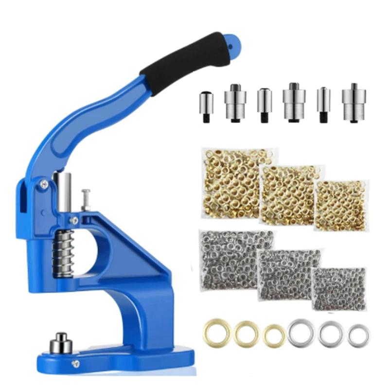 Manual Grommet Eyelet Machine DIY Hand Press Leathercraft Sewing Pressing Punch Tool with 6/10/12mm Dies+1500pcs Manual Grommet Eyelet Machine DIY Hand Press Leathercraft Sewing Pressing Punch Tool with 6/10/12mm Dies+1500pcs