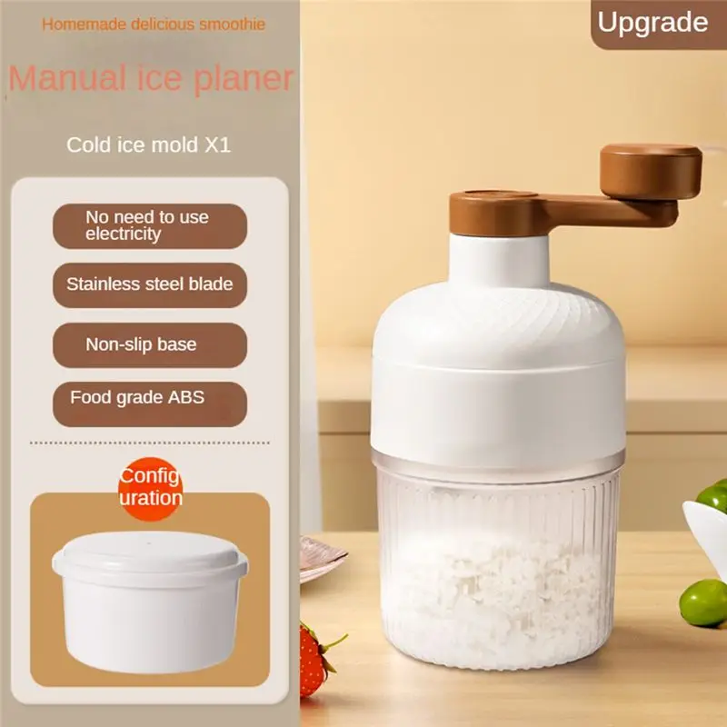 Manual Ice Crusher with Stainless Steel Blades – Portable Ice Shaver for Snow Cones and Slushies