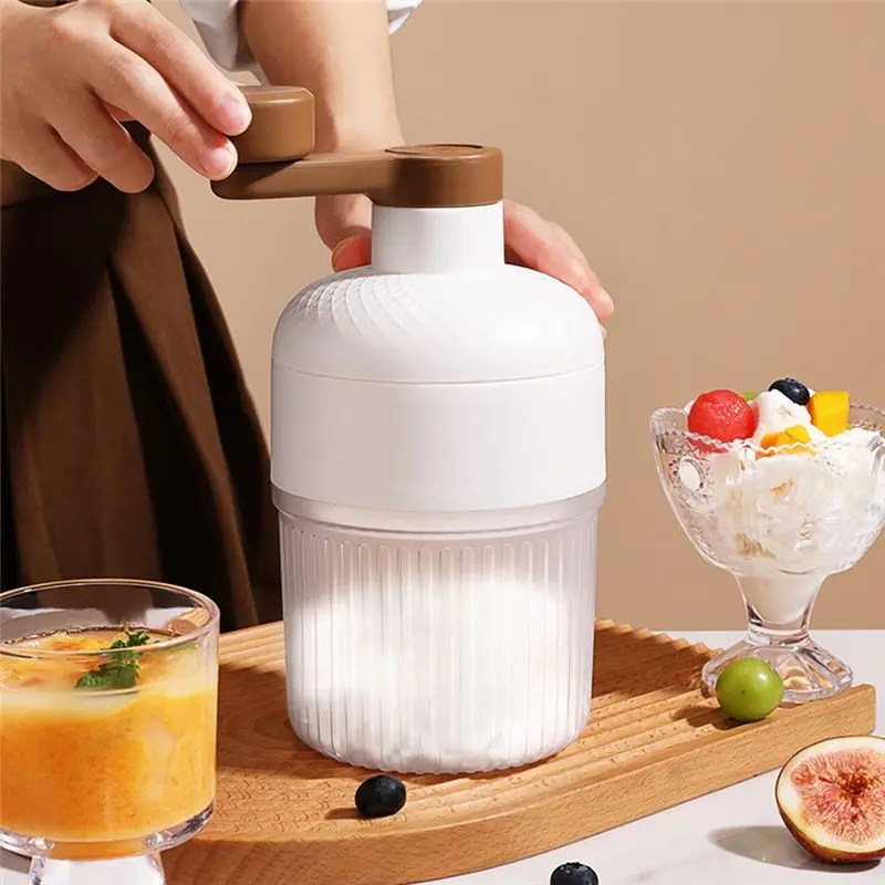 Manual Ice Crusher with Stainless Steel Blades – Portable Ice Shaver for Snow Cones and Slushies