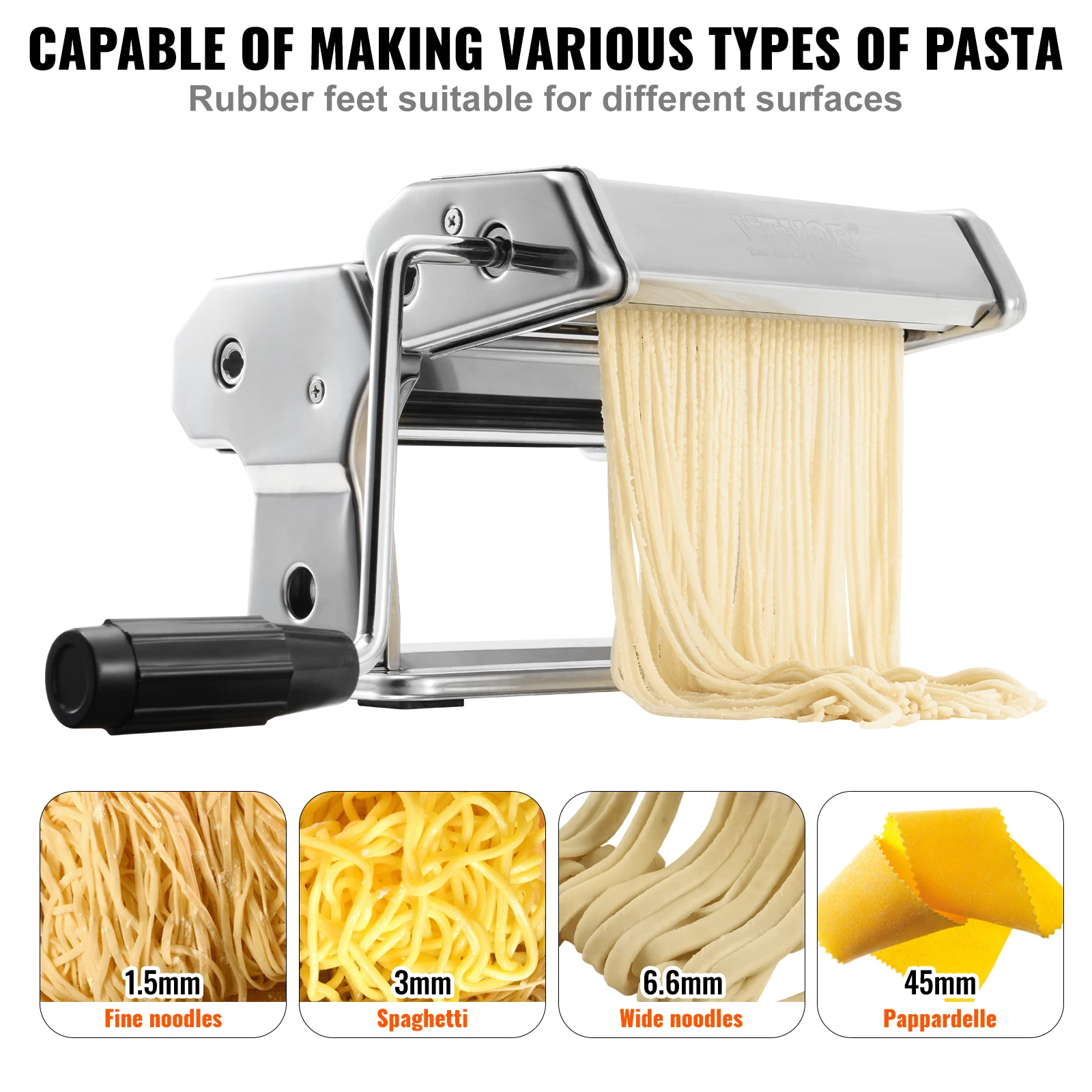 Manual Pasta Maker Machine Set Stainless Steel Slicer Fresh Noodle Rollers Cutter Home-Appliance