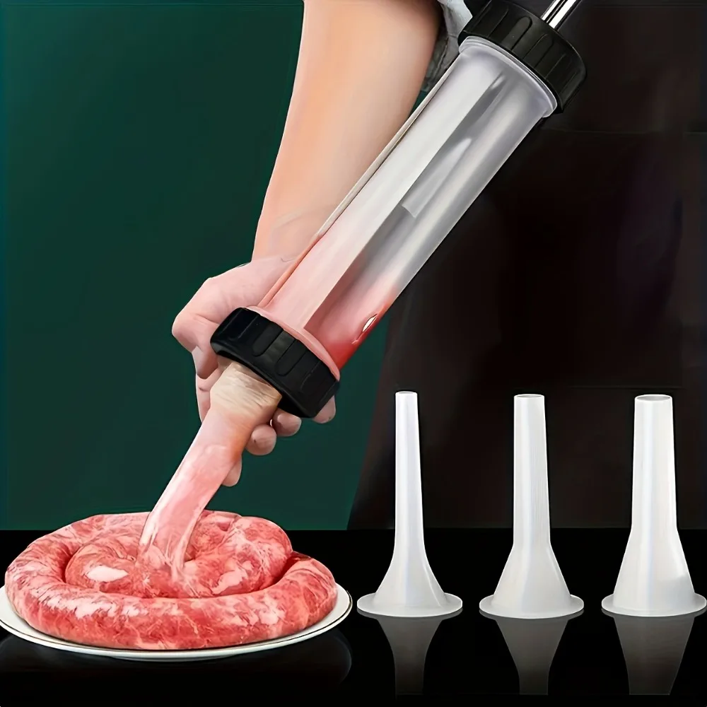Manual Sausage Stuffing Machine Handheld Sausage Maker Tool Syringe for Homemade Sausage Kitchen Gadget for Party Food Manual Sausage Stuffing Machine Handheld Sausage Maker Tool Syringe for Homemade Sausage Kitchen Gadget for Party Food