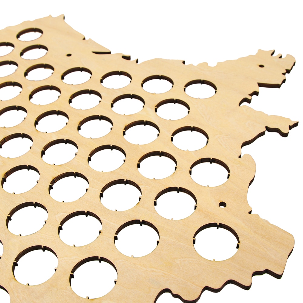 Map of France Wooden Beer Cap Collector