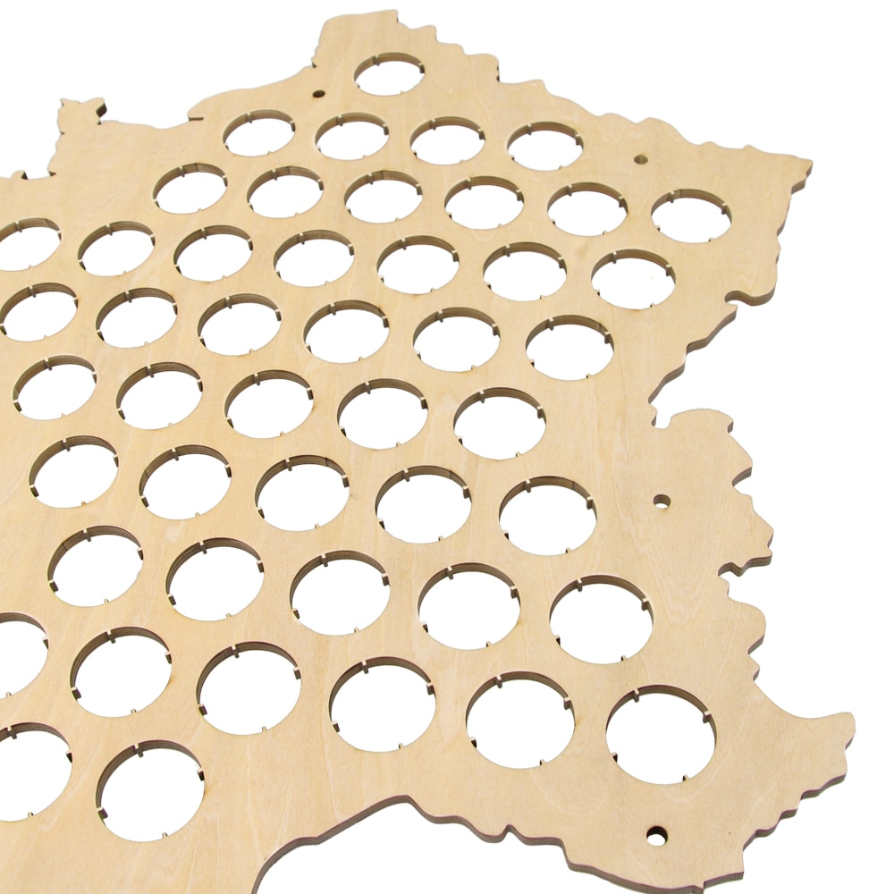 Map of France Wooden Beer Cap Collector