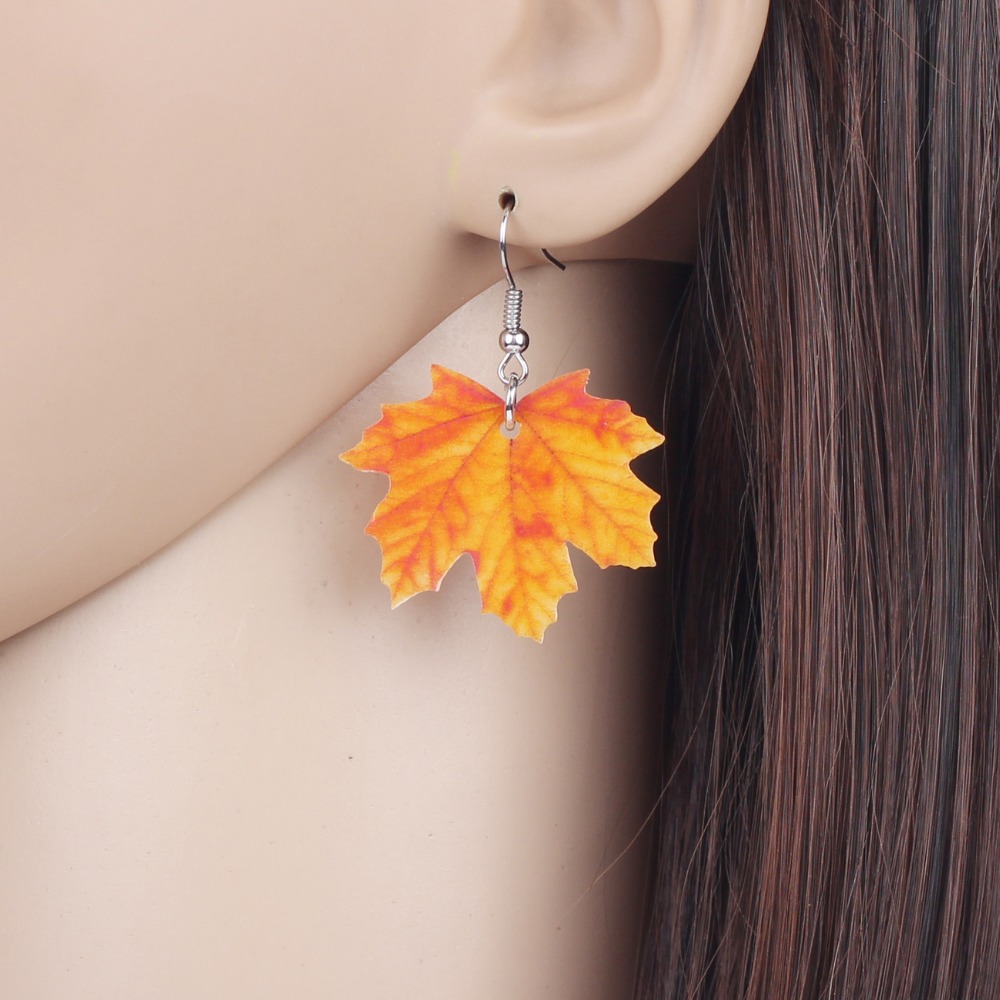 Maple Leaf Earrings Ladies Accessory