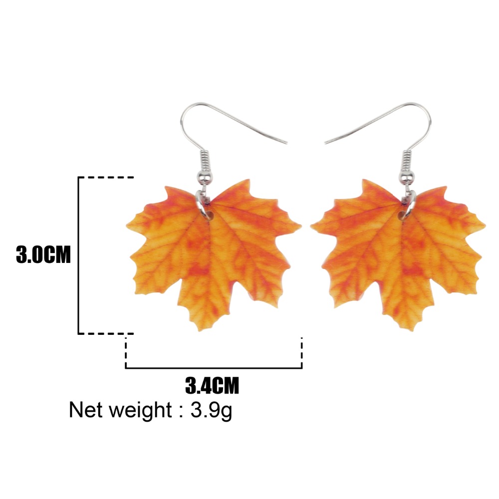 Maple Leaf Earrings Ladies Accessory