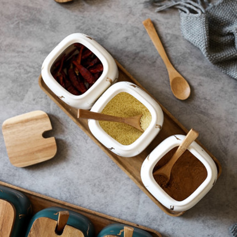 Marble Condiment Jar with Spoon