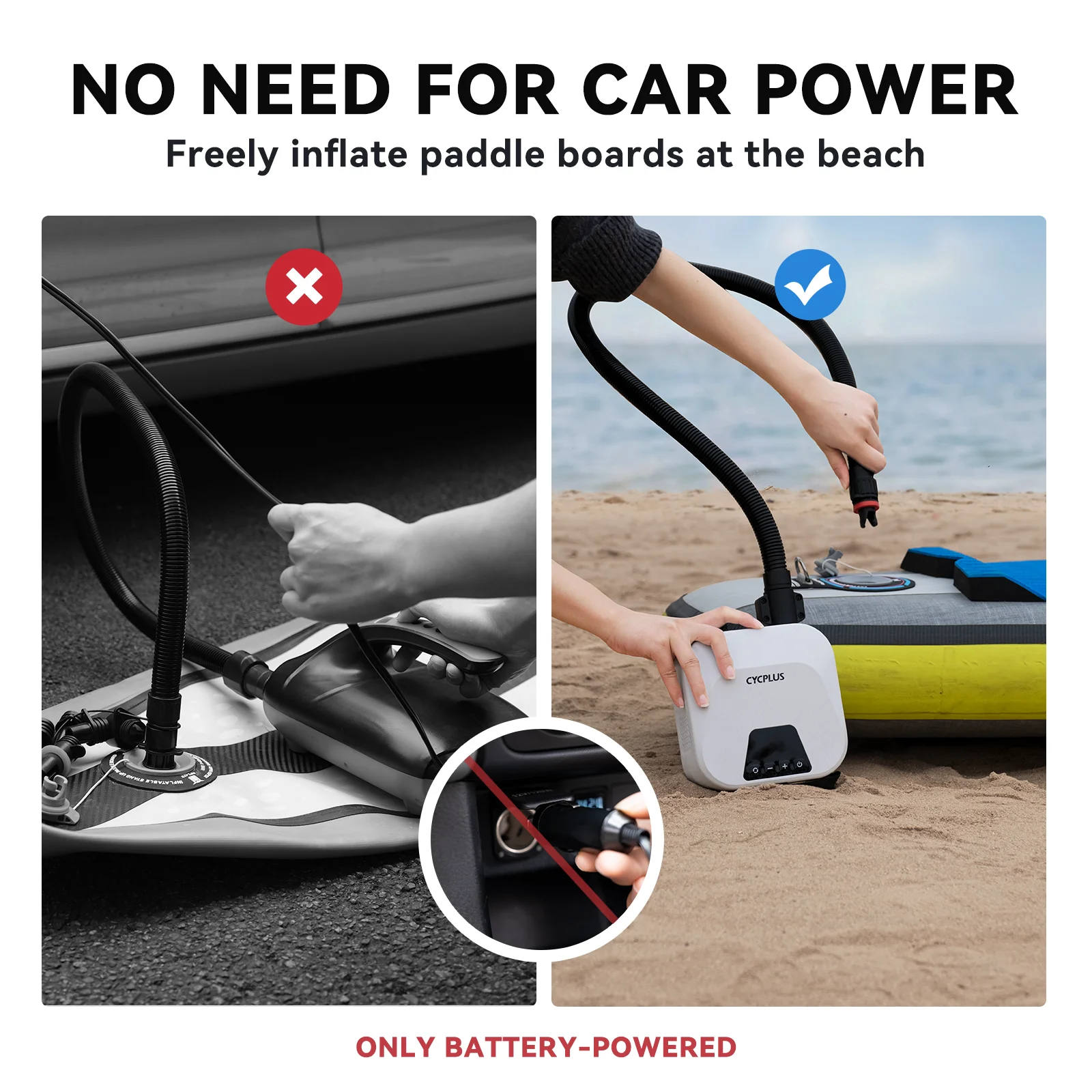 Marble Electric Smart SUP Air Pump 2600mAh High Pressure Portable Rechargeable Pump for Inflatable Tent Kite Mattress