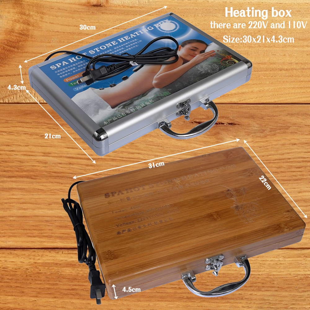 Massage Hot Stone Set with Heating Box Massage Hot Stone Set with Heating Box