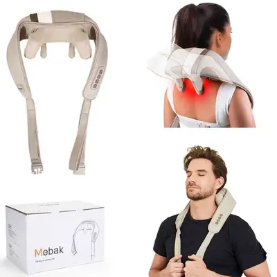 Massager For Neck and Cervical Shoulder With Heating Massage Pillow for Back Legs Waist Muscle Kneading Massage Shawl