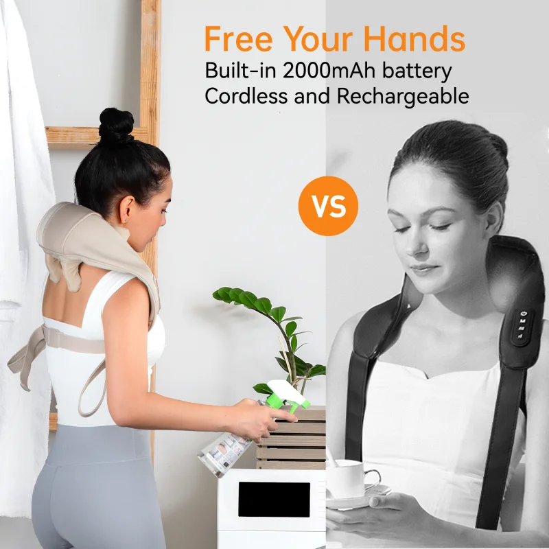 Massager For Neck and Cervical Shoulder With Heating Massage Pillow for Back Legs Waist Muscle Kneading Massage Shawl