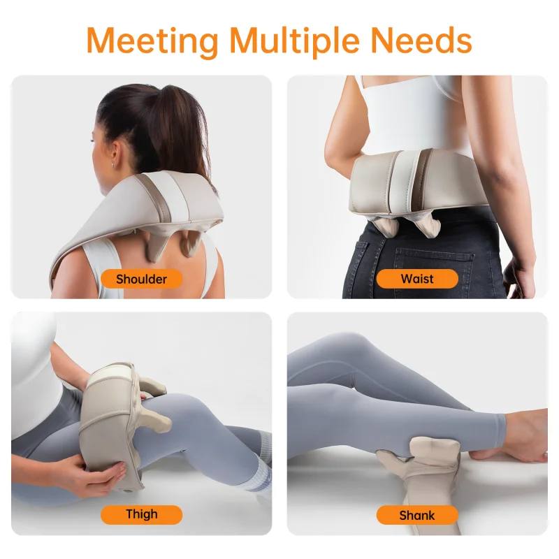 Massager For Neck and Cervical Shoulder With Heating Massage Pillow for Back Legs Waist Muscle Kneading Massage Shawl