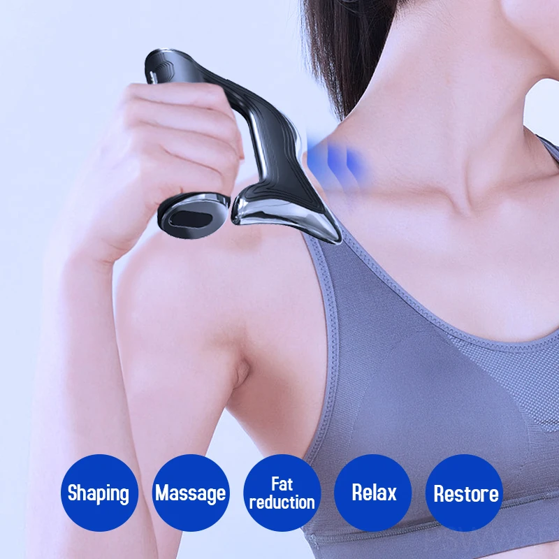 Massager Gun Electric Guasha Scraper EMS Body Massager Muscle Pain Relief Microcurrent Leg Arm Neck Back Vibration