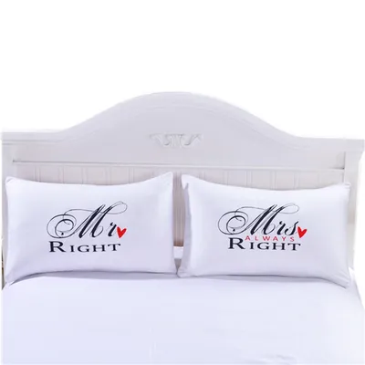 Matching Mr and Mrs Pillowcases (2pcs)