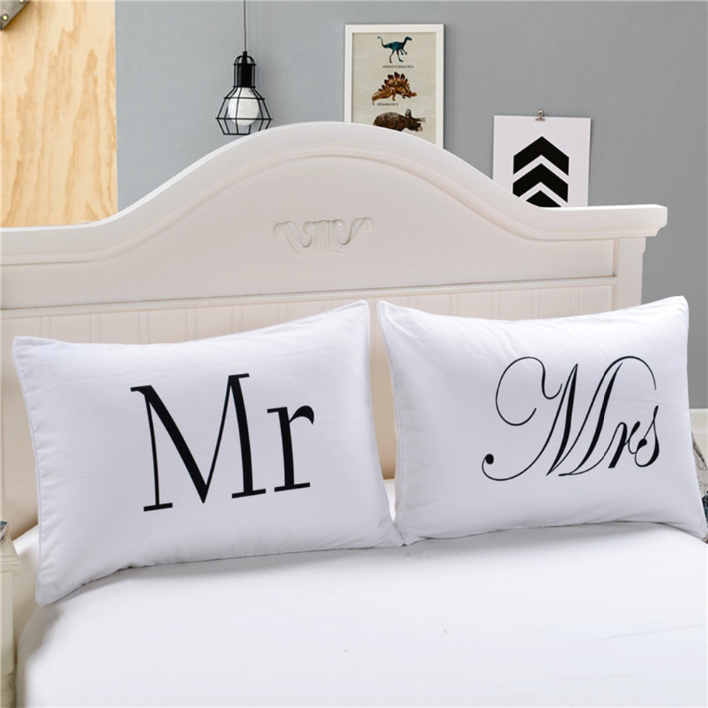 Matching Mr and Mrs Pillowcases (2pcs)