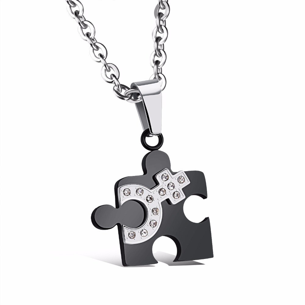 Matching Necklace For Couples Puzzle Design Matching Necklace For Couples Puzzle Design