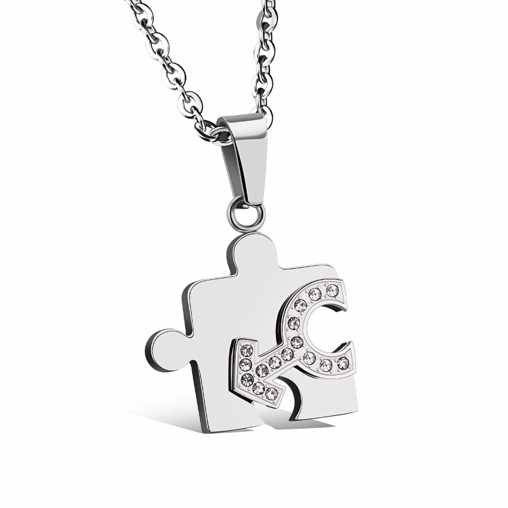 Matching Necklace For Couples Puzzle Design Matching Necklace For Couples Puzzle Design