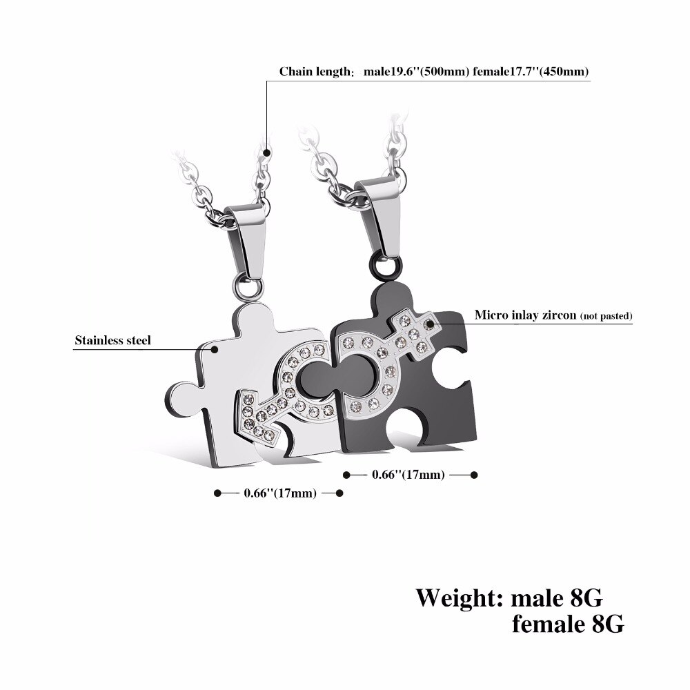 Matching Necklace For Couples Puzzle Design Matching Necklace For Couples Puzzle Design