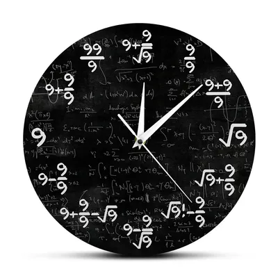 Math Clock Equations Wall Clock