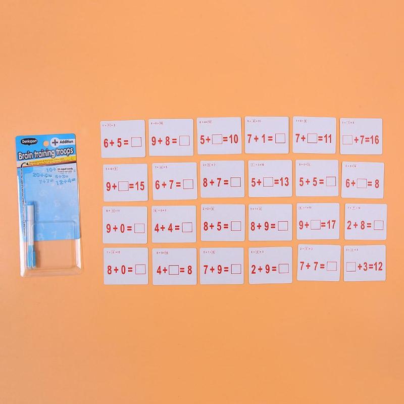 Math Flashcards with Erasable Pen