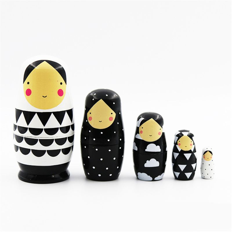 Matryoshka Nesting Dolls Wooden Decor (5 pcs)