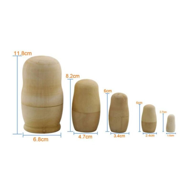 Matryoshka Nesting Dolls Wooden Decor (5 pcs)