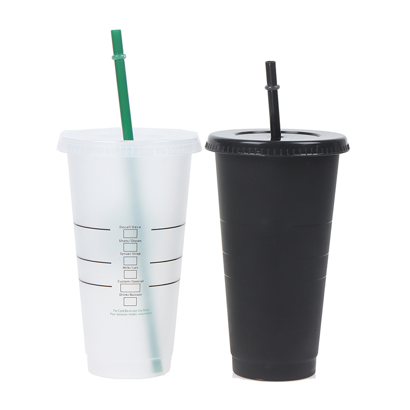 Matte Plastic Tumbler with Straw